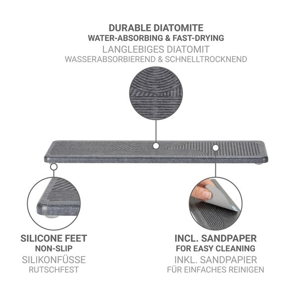 Szürke kovaföld edénycsepegtető alátét 30x8 cm Damon – Wenko-image-4