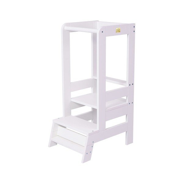 Fehér borovi fenyő tanulótorony Montessori – Meowbaby