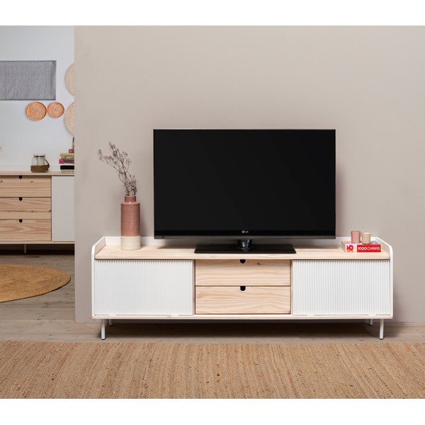 Oregon fehér borovi fenyő TV-állvány - Marckeric-image-1