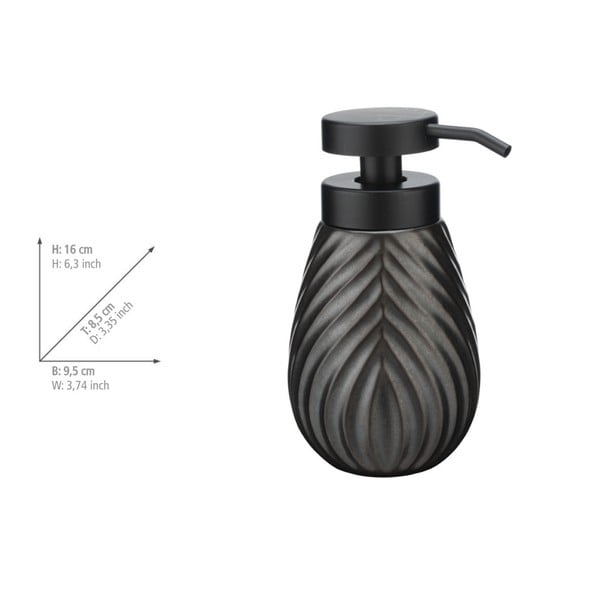 Antracitszürke kerámia szappanadagoló 330 ml Idro – Wenko-image-2