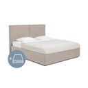 Szürkésbarna kárpitozott ágyneműtartós franciaágy matraccal, ágyráccsal 180x200 cm Thessa Bold – Bonami Selection