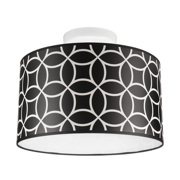 Fekete-fehér mennyezeti lámpa textil búrával ø 35 cm Print – LAMKUR