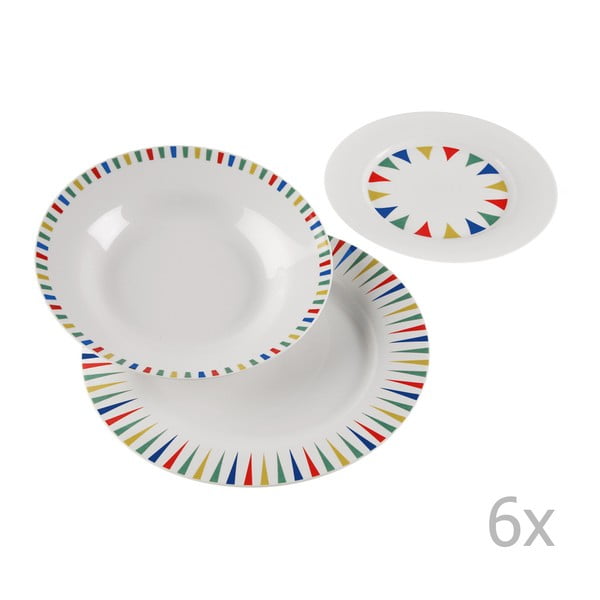 Vajilla Geometrica 18 darabos porcelán tányérkészlet - Versa