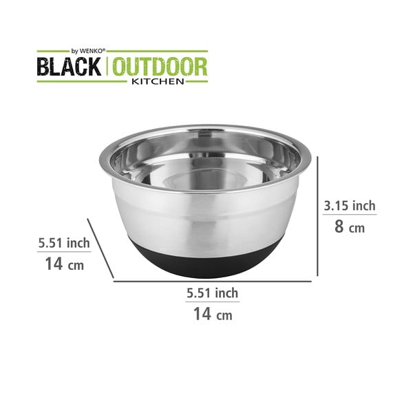 Black Outdoor Kitchen Aru rozsdamentes acéltál csúszásmentes talppal, 600 ml - Wenko-image-4