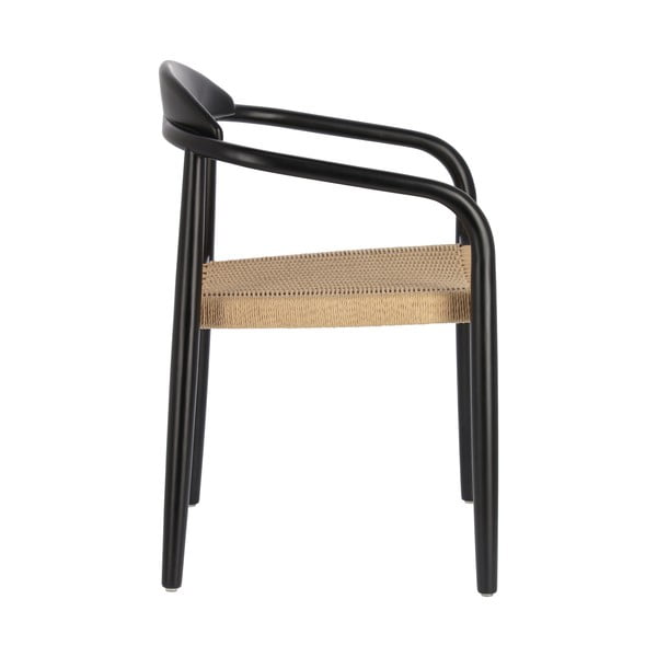 Glynis bézs-fekete eukaliptuszfa kerti szék - Kave Home-image-2