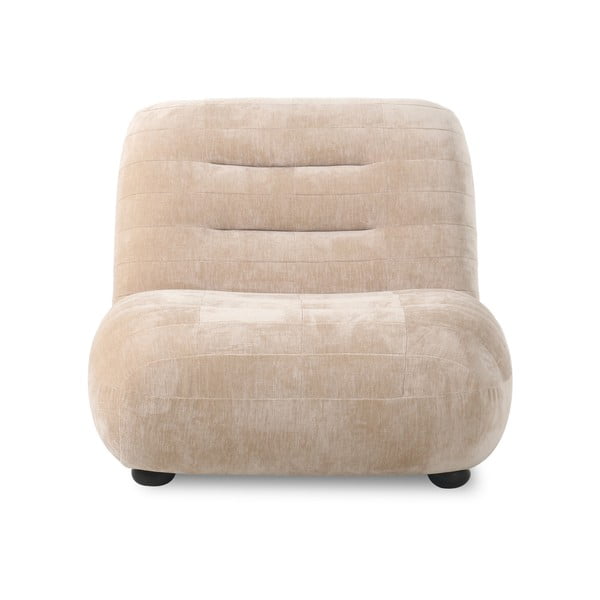 Bézs bársony fotel Wyatt – Dutchbone-image-1