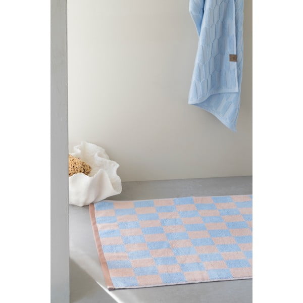 Kék-rózsaszín bio pamut fürdőszobai kilépő 50x80 cm Retro – Mette Ditmer Denmark-image-2