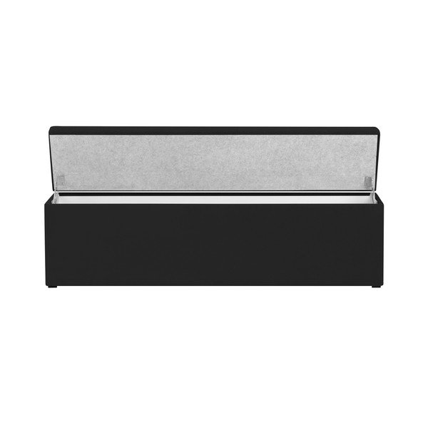 Ancona fekete ottomán, 160 x 47 cm - Mazzini Sofas-image-1