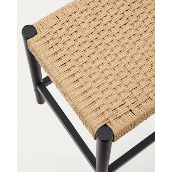 Fekete-natúr színű tölgyfa bárszék szett 2 db-os (ülésmagasság 66 cm) Yalia – Kave Home-image-4