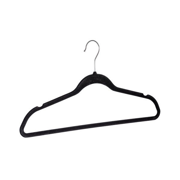 Flocking fekete műanyag vállfa készlet 5 db-os - Wenko-image-2