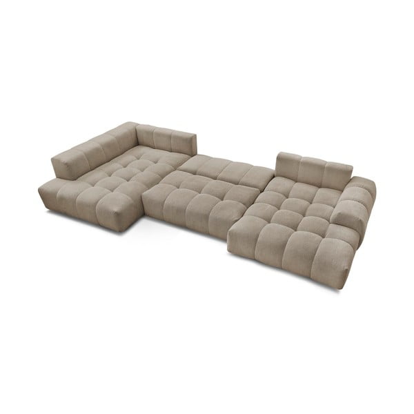 Szürkésbarna zsenília kinyitható-tárolóhelyes sarokkanapé (bal oldali-U alakú) Everest – Bobochic Paris-image-4