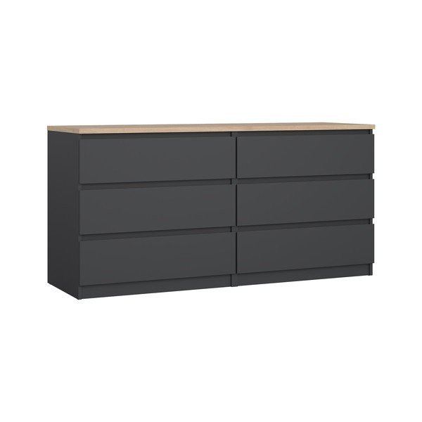 Sötétszürke komód 154x76x50 cm Naia – Tvilum