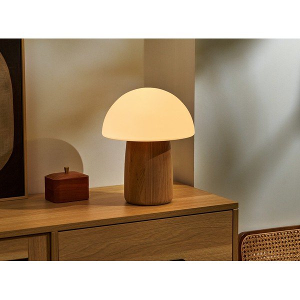 Natúr színű szabályozható asztali lámpa üveg búrával (magasság 32 cm) Alice – Gingko-image-1