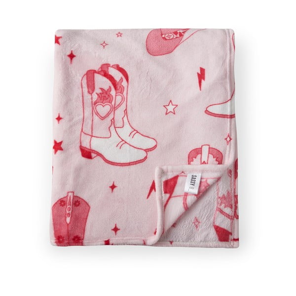 Rózsaszín mikroplüss ágytakaró 200x240 cm Cowgirl Boot – Sassy B