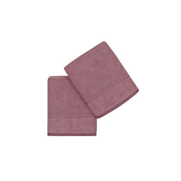 Rózsaszín pamut törölköző szett 2 db-os 90x50 cm Sultan – Mijolnir-image-2