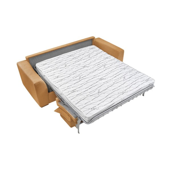 Mustársárga kordbársony kinyitható kanapé 225 cm Augustin – Bobochic Paris-image-4