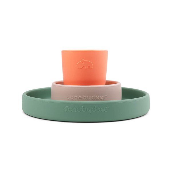 Szilikon gyerek étkészlet 3 db-os Croco - Done by Deer-image-1