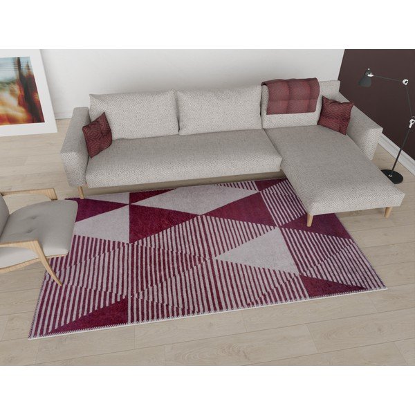Borvörös mosható szőnyeg 120x160 cm – Vitaus-image-1