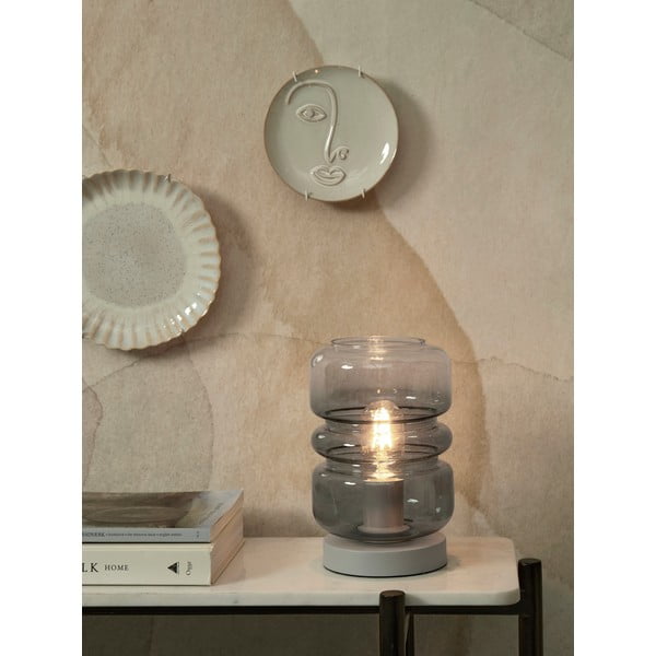 Szürke asztali lámpa üveg búrával (magasság 23 cm) Verona – it's about RoMi-image-1
