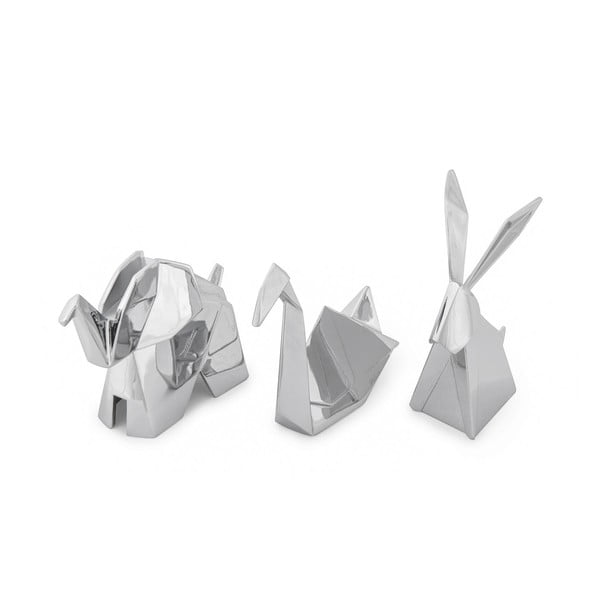 Origami 3 db ezüstszínű ékszertartó - Umbra