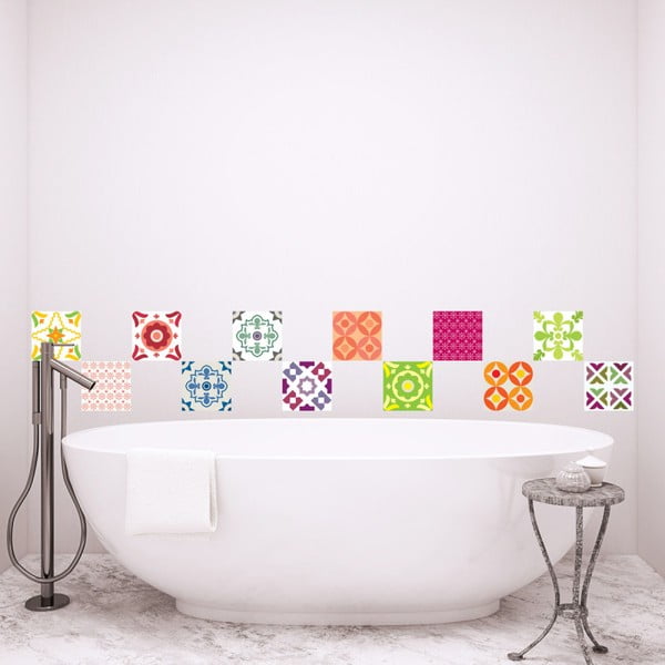 Wall Decals Elegant Tiles 12 db-os falmatrica szett, 10 x 10 cm - Ambiance