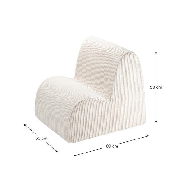 Krémszínű kordbársony gyerek fotel Cloud – Wigiwama-image-3