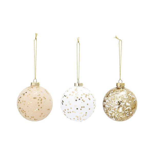 Ornament 3 db üveg karácsonyfa dísz, ⌀ 8 cm - Bloomingville