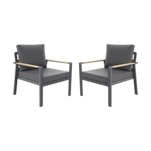 Sötétszürke fém kerti fotel Sibiu Duo – Rojaplast