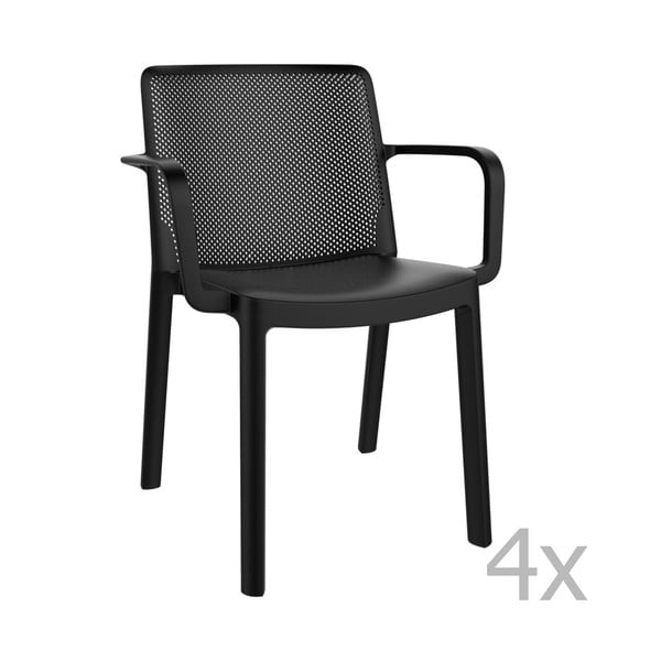 Fresh fekete kerti fotel, 4 darab - Resol