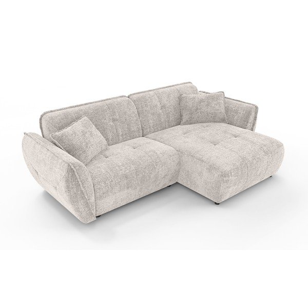 Bézs zsenília sarokkanapé (jobb oldali-heverő résszel) Nelia – Ropez-image-2