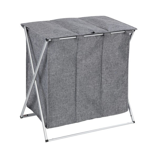 Trio 3 rekeszes szürke szennyeskosár, térfogat 118 l - Wenko-image-2