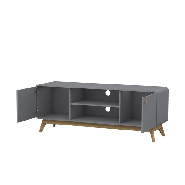 Szürke TV-állvány 140x53 cm Caitlin – Støraa-image-3