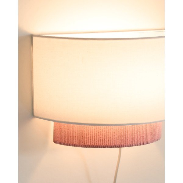Fehér-világos rózsaszín gyerek lámpa textil búrával Bianella – Kave Home-image-3