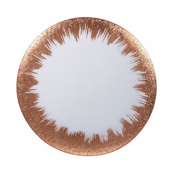Copper fehér-aranyszínű üveg tányér, ø 32 cm - Villa d'Este
