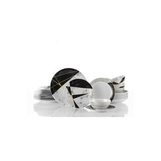 Black&White 24 db-os porcelán étkészlet - Kütahya Porselen