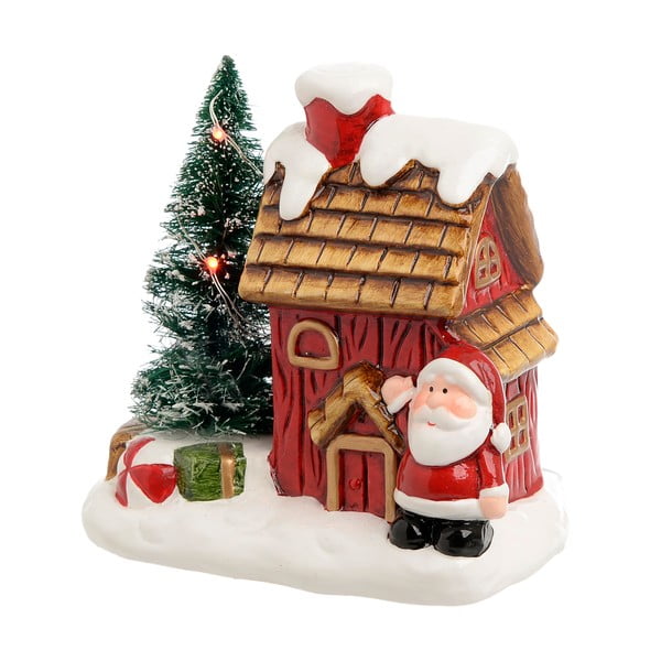 Santa House házikó formájú karácsonyi kerámia dekoráció - InArt