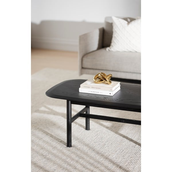 Fekete tölgyfa dohányzóasztal 135x62 cm Hammond - Rowico-image-1