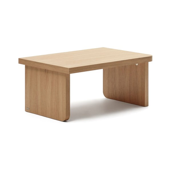 Natúr színű dohányzóasztal tölgyfa dekorral 89x62 cm Oaq – Kave Home