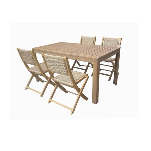 Falcon akácfa kerti bútor szett asztallal és 4 db székkel - Ezeis