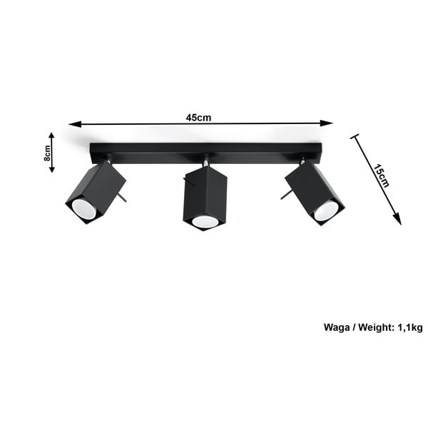 Toscana fekete mennyezeti lámpa - Sollux-image-3