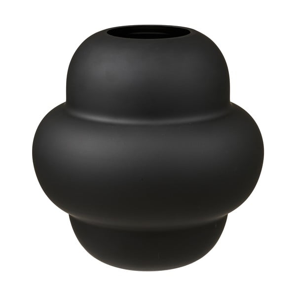 Fekete üveg váza (magasság 20 cm) Vera – House Nordic