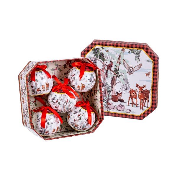 Papír karácsonyfadísz készlet 5 db-os ø 7,5 cm Animals Memory – Casa Selección