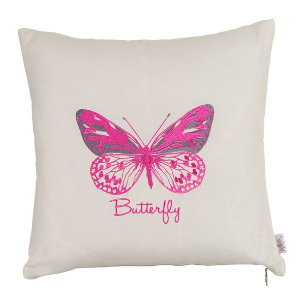Pink Butterfly párnahuzat, 43 x 43 cm - Apolena