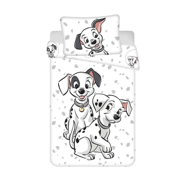 Fehér pamut gyerek ágyneműhuzat babaágyhoz 100x135 cm 101 Dalmatians – Jerry Fabrics