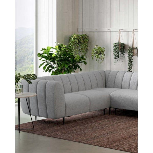 Világosszürke sarokkanapé (bal oldali-L alakú) Shel – Ghado-image-4