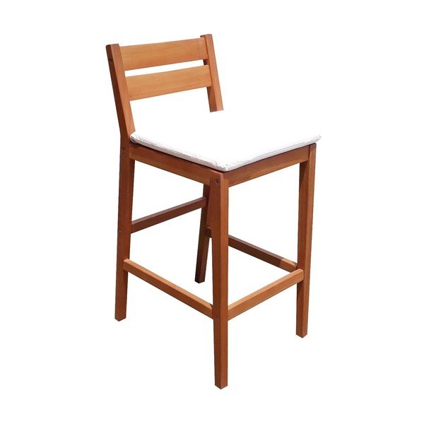 Natúr színű eukaliptusz négyszemélyes kerti bárasztal és -szék szett Maine – Garden Pleasure-image-2