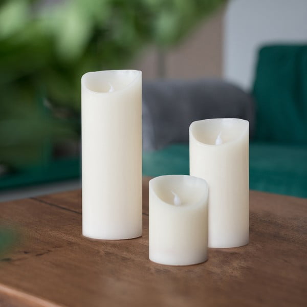 Subtle Sweet 3 db gyertya formájú LED lámpa, 10, 15 és 20 cm - DecoKing-image-1