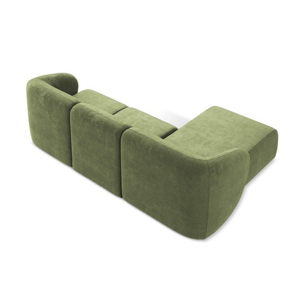 Zöld zsenília sarokkanapé (bal oldali-heverő résszel) Lani – Makamii-image-3