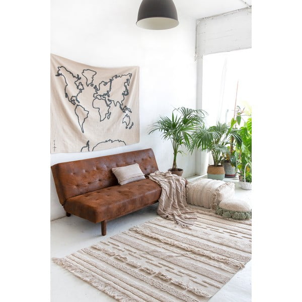 Világosszürke-krémszínű mosható kézi szövésű pamut szőnyeg 170x240 cm Air Natural – Lorena Canals-image-3