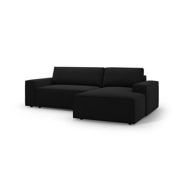 Fekete kinyitható sarokkanapé (jobb oldali) Jodie – Micadoni Home-image-2